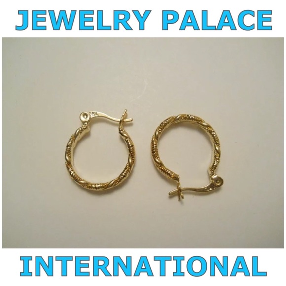 14K Gold Filled Trendy Twist Hoop Earrings. - Picture 7 of 7